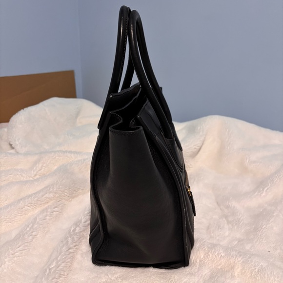 Authentic Celine Phantom Leather
Handbag Purse Tote Bag Black Made In Italy - Picture 3 of 8